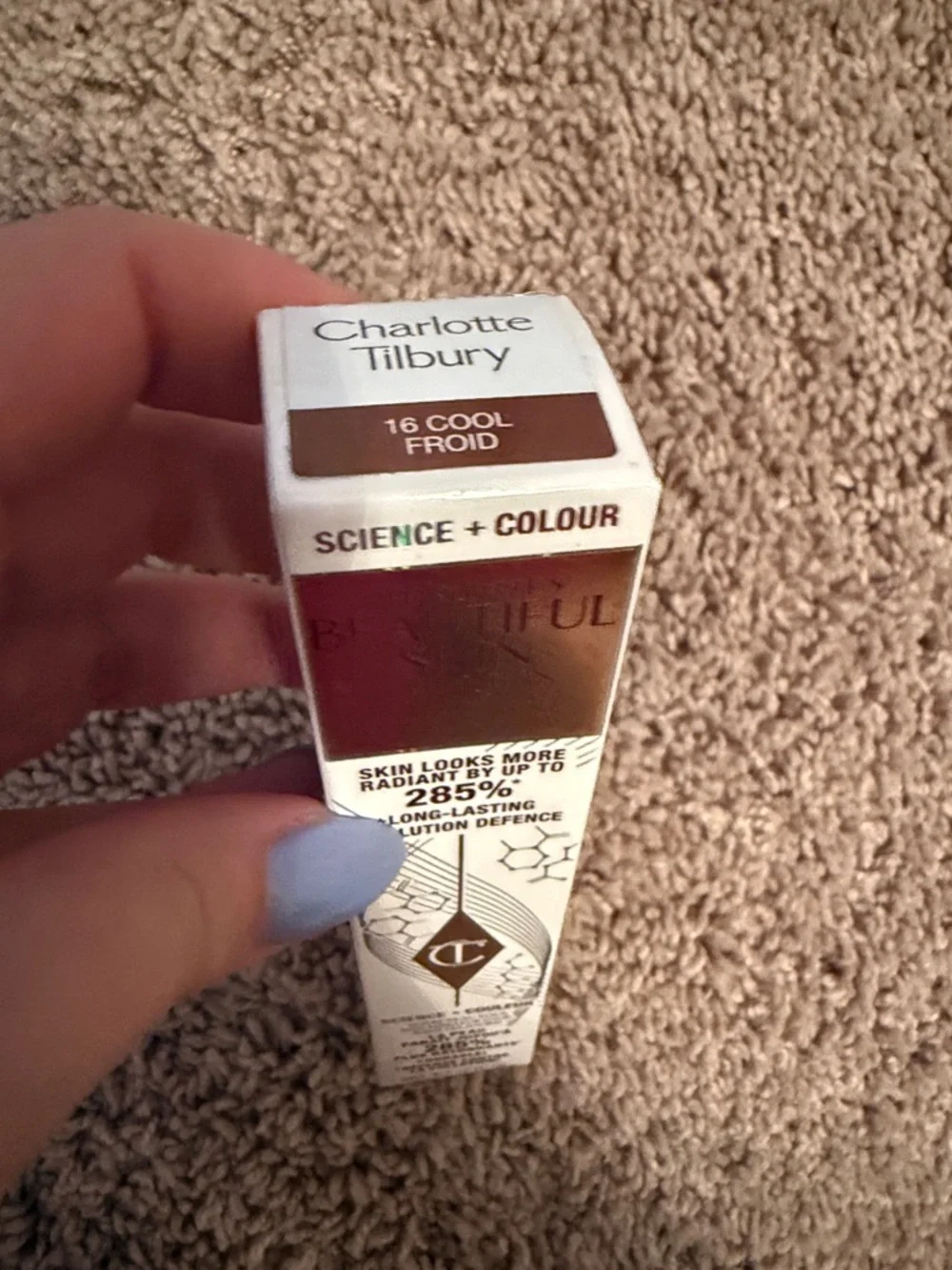 New! Charlotte Tilburry Beautiful Skin Foundation 16 cool froid